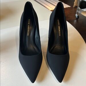Good American Black Stiletto Heels like new